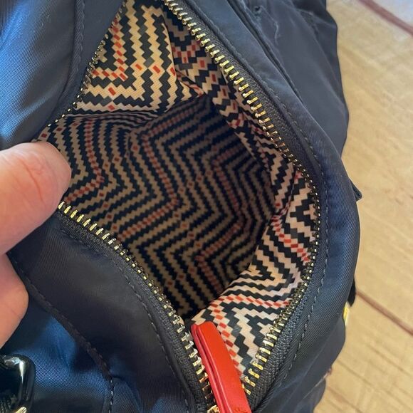 Spartina 449 Armada Drawstring Backpack Herringbone Blue Coral Tassles - Picture 12 of 12